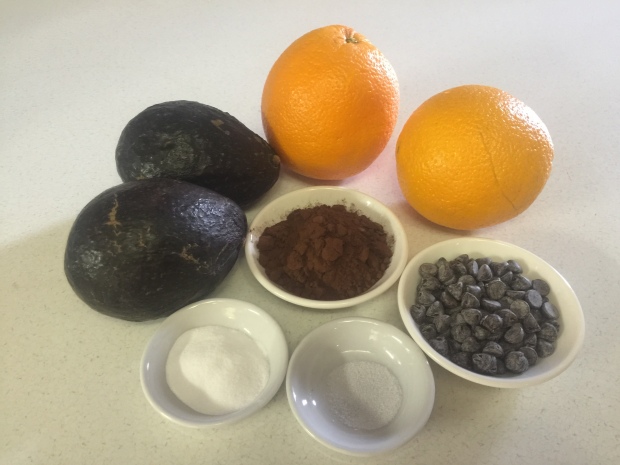 Ingredients For The Avocado ~ ORANGE ~ Chocolate Mousse